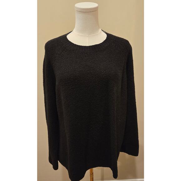 Vince Merino Wool Black Sweater Scoop Neck Long Sleeve Oversized Small - Picture 2 of 10